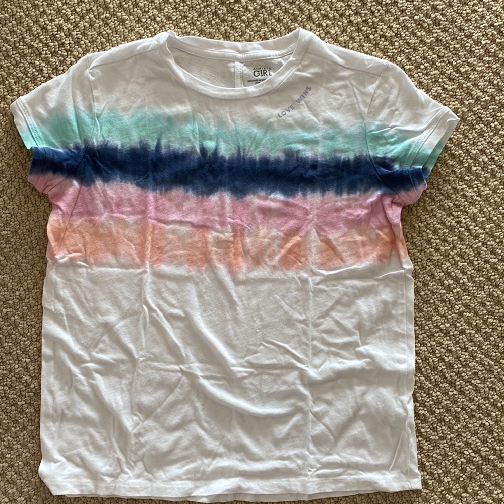 Athleta girl t shirt, pride edition, sz 8-10/medium